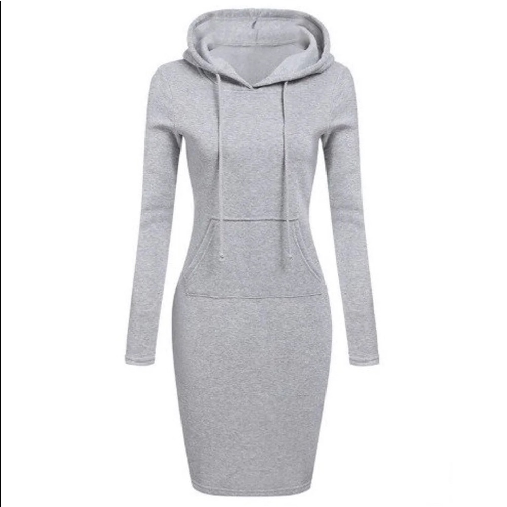 Gray hoodie sweatshirt dress